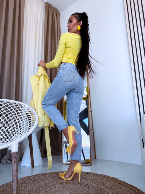 LIGHT BLUE, REGULAR FIT pants "DELICIOUS" T253-4